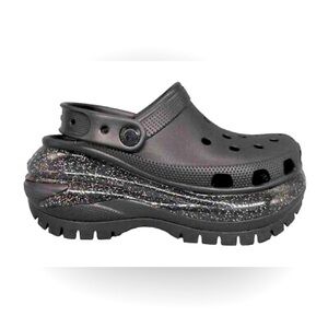 Black Rainbow Glitter Mega Crush Crocs Women’s Size 9 LIKE NEW